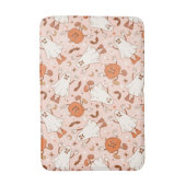 Fun Retro Ghost & Jack-O-Lantern Muster Badematte (Vorderseite Vertikal)