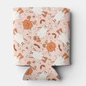 Fun Retro Ghost & Jack-O-Lantern Muster Dosenkühler (Rückseite)