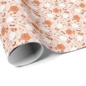 Fun Retro Ghost & Jack-O-Lantern Muster Geschenkpapier (Rolleneckpunkt)