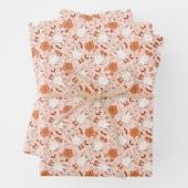 Fun Retro Ghost & Jack-O-Lantern Muster Geschenkpapier Set (Beispiel)