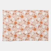 Fun Retro Ghost & Jack-O-Lantern Muster Geschirrtuch (Horizontal)