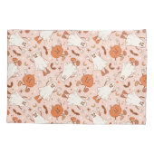 Fun Retro Ghost & Jack-O-Lantern Muster Kissenbezug (Rückseite)