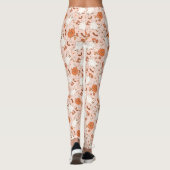 Fun Retro Ghost & Jack-O-Lantern Muster Leggings (Rückseite)