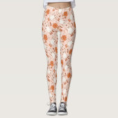 Fun Retro Ghost & Jack-O-Lantern Muster Leggings (Vorderseite)