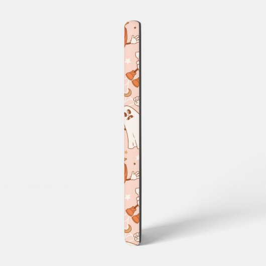 Fun Retro Ghost & Jack-O-Lantern Muster Samsung Galaxy Hülle (Linke Seite)