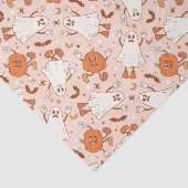 Fun Retro Ghost & Jack-O-Lantern Muster Seidenpapier (Ausschnitt)