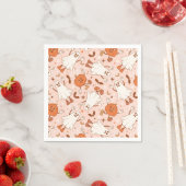 Fun Retro Ghost & Jack-O-Lantern Muster Serviette (Beispiel)