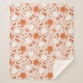 Fun Retro Ghost & Jack-O-Lantern Muster Sherpadecke (Vorderseite)