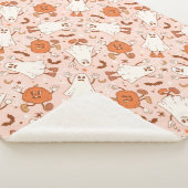 Fun Retro Ghost & Jack-O-Lantern Muster Sherpadecke (3/4)