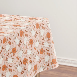 Fun Retro Ghost & Jack-O-Lantern Muster Tischdecke