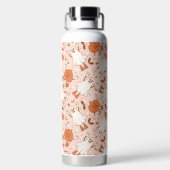 Fun Retro Ghost & Jack-O-Lantern Muster Trinkflasche (Rückseite)