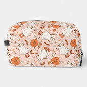 Fun Retro Ghost & Jack-O-Lantern Muster Waschbeutel (Vorderseite)