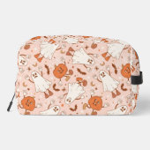 Fun Retro Ghost & Jack-O-Lantern Muster Waschbeutel (Rückseite)