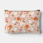 Fun Retro Ghost & Jack-O-Lantern Muster Zubehörtasche (Vorderseite)