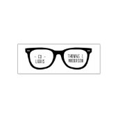 Fun Retro Glasses Individuelle Name Ex Libris Libr Permastempel (Design)