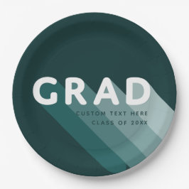 Fun Retro Green White Graduation Party Pappteller