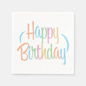 Fun Retro Happy Birthday Serviette (Vorderseite)