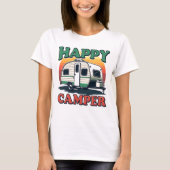 Fun Retro Happy Camper Weiße Frauen T-Shirt (Vorderseite)
