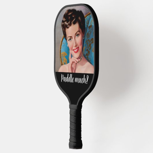 Fun Retro Hausfrau Snarky Quote Pickleball Paddle (Links)