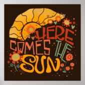 Fun Retro Hier kommt die Sonneninspirivität Poster (Vorne)