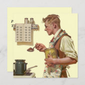 Fun Retro Kaffeezucht Einladungen (Vorne/Hinten)