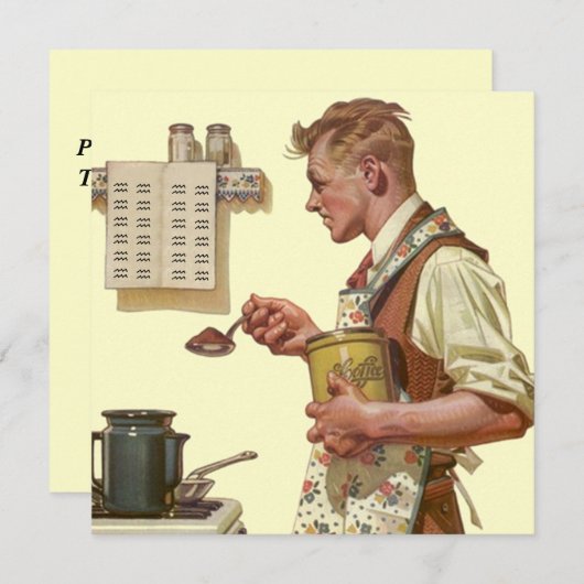 Fun Retro Kaffeezucht Einladungen (Vorne/Hinten)