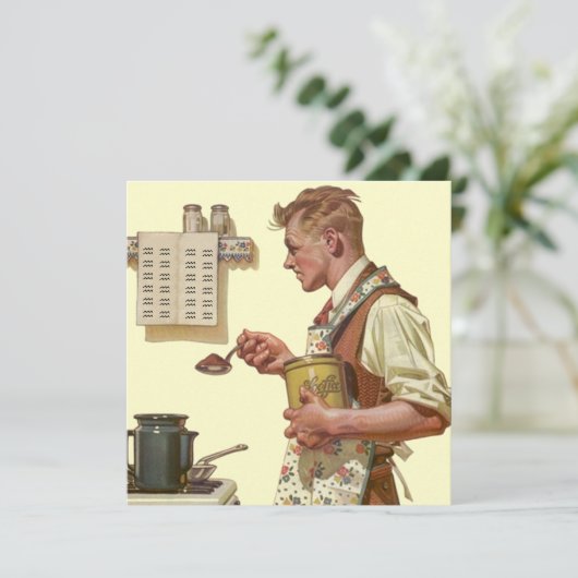 Fun Retro Kaffeezucht Einladungen (Stehend Vorderseite)