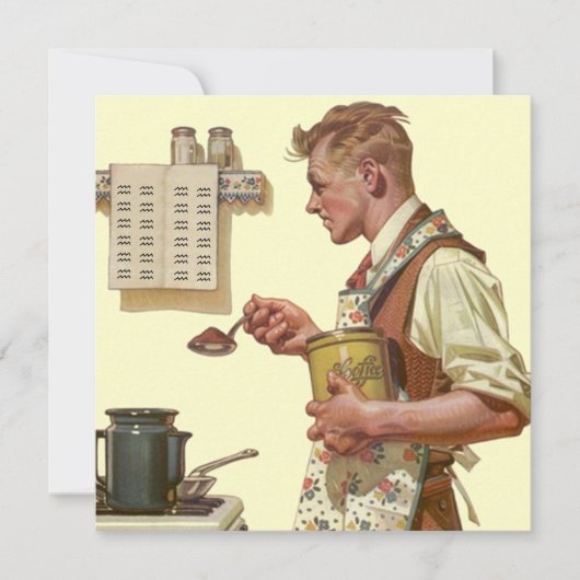 Fun Retro Kaffeezucht Einladungen (Vorderseite)