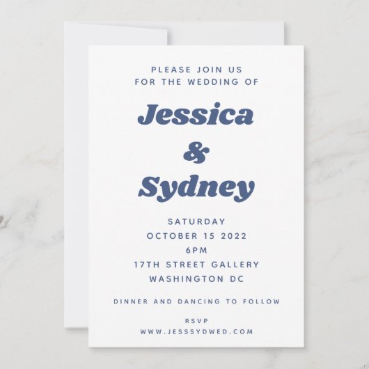 Fun Retro Kariert Checkered Lila und Blue Wedding Einladung (Vorderseite)