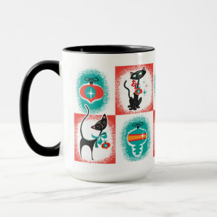 Fun Retro Katzen Weihnachten Kaffee Tasse