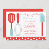 Fun Retro Kitchen Bridal Dusche Einladung (Vorne/Hinten)