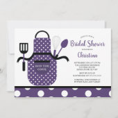 Fun Retro Lila Kitchen Brautparty Einladung (Vorderseite)