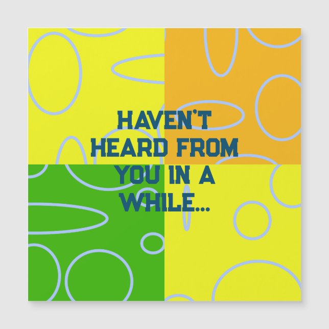 Fun Retro Loops Gelbe grüne Orange Karte (Vorderseite)