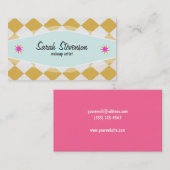 Fun Retro MakeupArtist Checkered Business Card Visitenkarte (Vorne/Hinten)