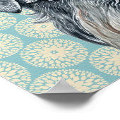 Fun Retro Mittelschnauzer Badezimmer Wallpaper Jok Poster (Ecke)