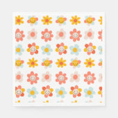 Fun Retro Moderne Hippie-Blume Serviette (Vorderseite)