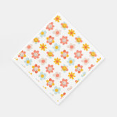 Fun Retro Moderne Hippie-Blume Serviette (Ecke)