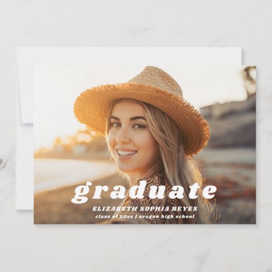 Fun Retro Moderner Typ 2 Foto Abschluss Ankündigung (Vorderseite)