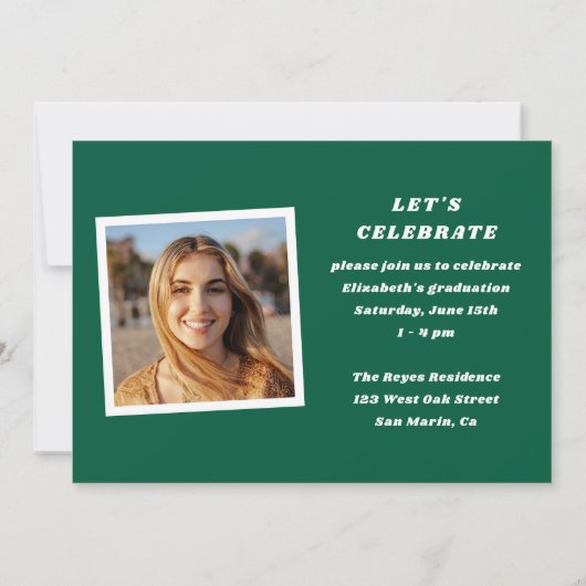 Fun Retro Moderner Typ 2 Foto Abschluss Ankündigung (Rückseite)