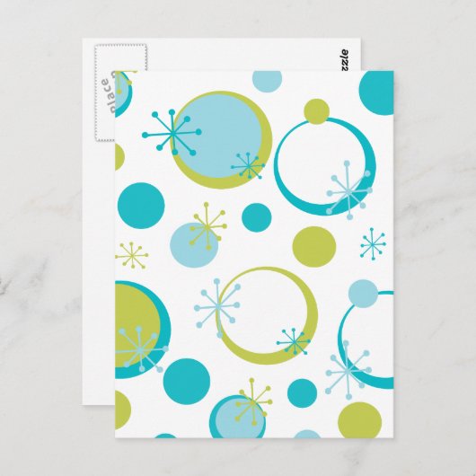 Fun Retro Muster Postkarte (Vorne/Hinten)