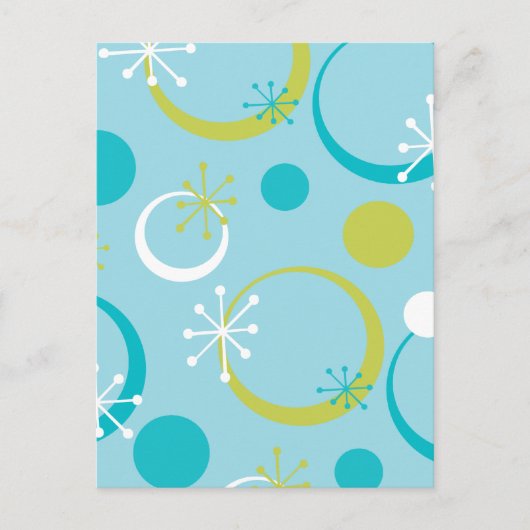 Fun Retro Muster Postkarte (Vorderseite)