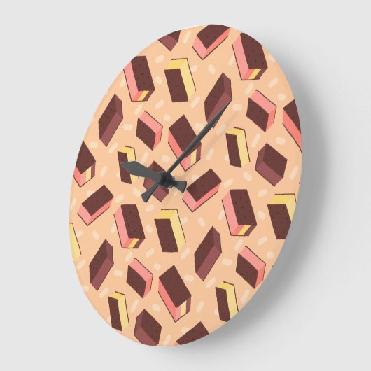 Fun Retro Neapolitan Ice Cream Sandwich Große Wanduhr (Winkel)