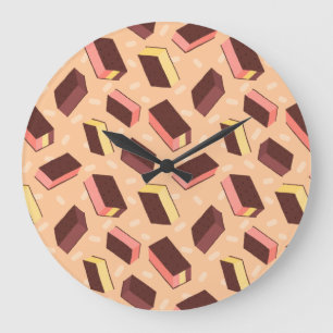 Fun Retro Neapolitan Ice Cream Sandwich Große Wanduhr