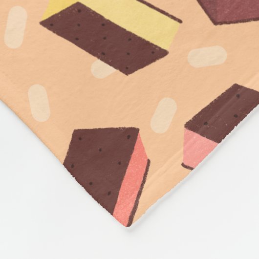 Fun Retro Neapolitan Ice Cream Sandwich Muster Fleecedecke (Ecke)