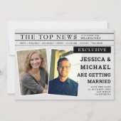 Fun Retro Newspaper Einzigartiges Foto für Schlagz Save The Date (Vorderseite)