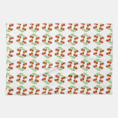 Fun Retro Nostalgia Red Cherry Muster Handtuch (Horizontal)