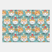 Fun Retro Orange Katzen Weihnachten Geschenkpapier Set (Vorderseite 3)