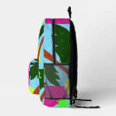 Fun Retro Palm Neon Epic Aighties Muster Bedruckter Rucksack (Rechts)
