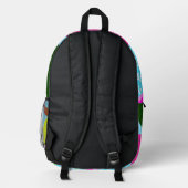 Fun Retro Palm Neon Epic Aighties Muster Bedruckter Rucksack (Rückseite)