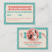 Fun Retro Pet Groomer Stellenkarte Terminkarte (Vorne/Hinten)